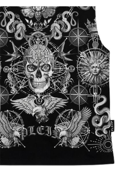 T-shirt bambino nera in cotone Philipp Plein | BTH0288NERO